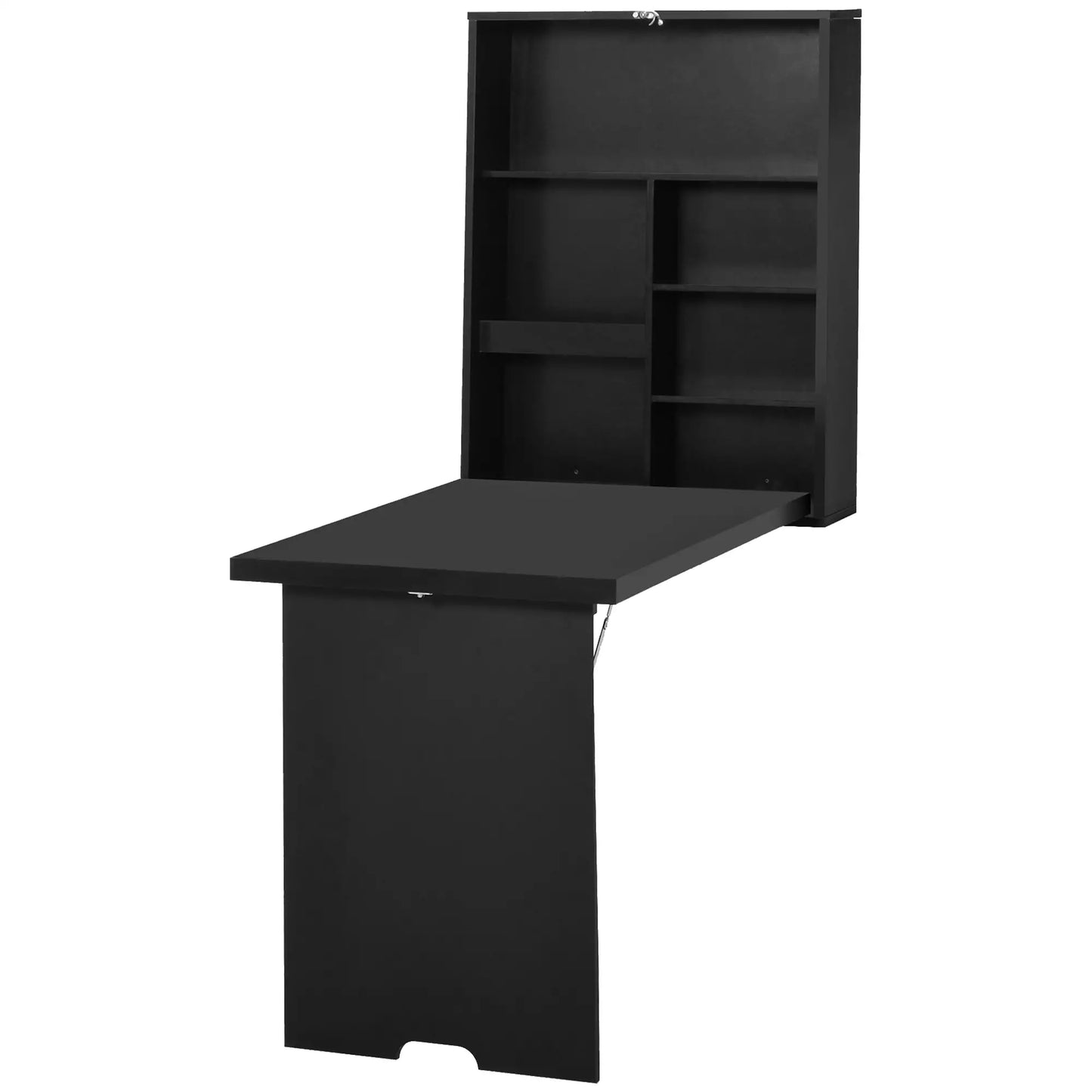 Wall Mounted Fold Out Desk, Space Saving Computer Table, Black Writing Desks at Gallery Canada