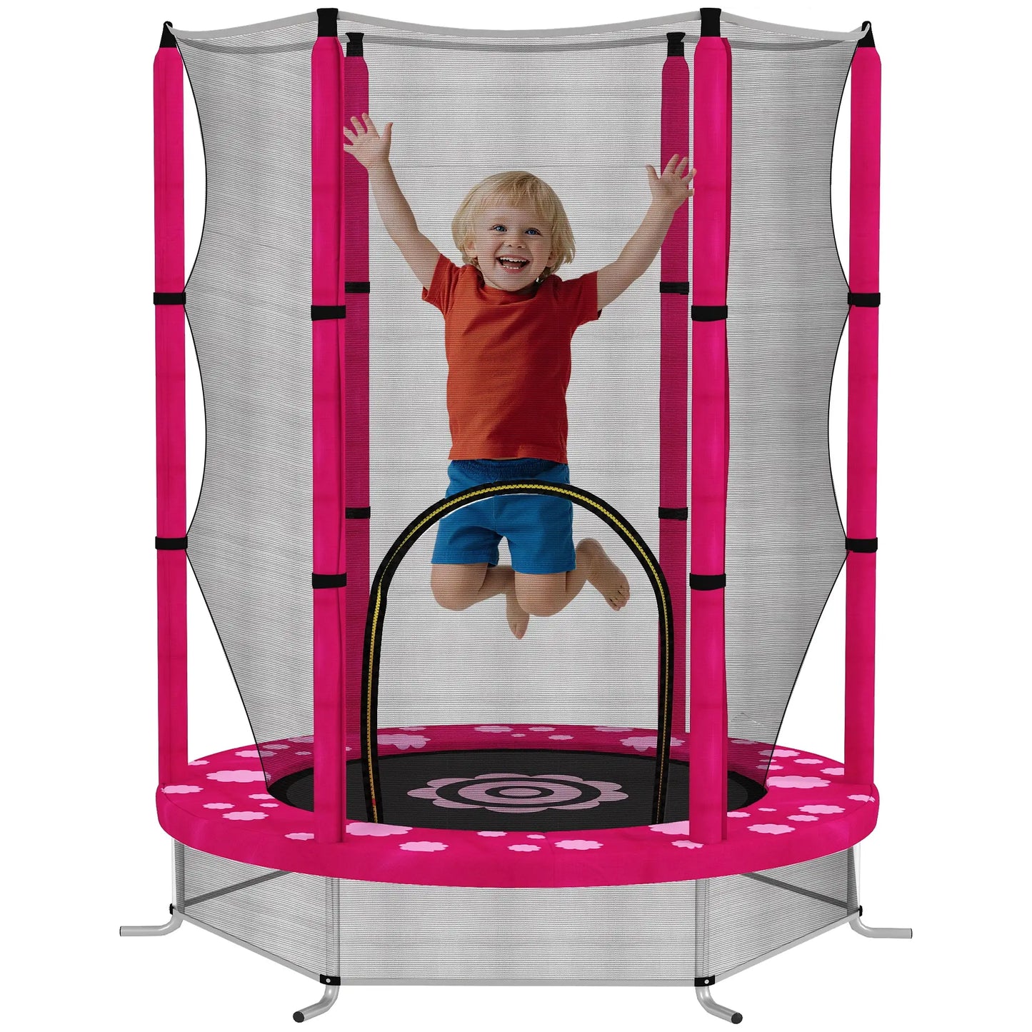55" Toddler Trampoline, Safety Enclosure Net, Indoor Outdoor, Ages 3-6, Pink Trampolines at Gallery Canada