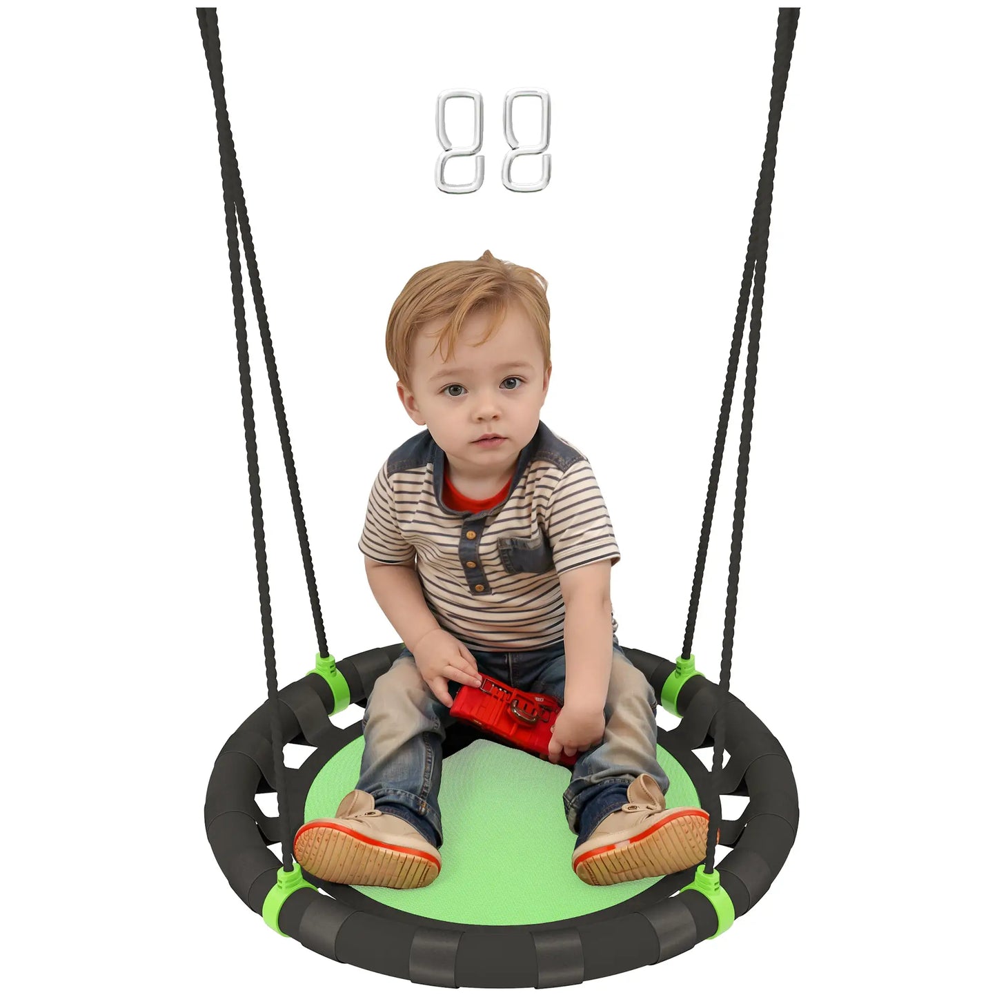 24 Inch Saucer Tree Swing, Adjustable Ropes, Outdoor, Backyard, Green Gym Sets & Swings at Gallery Canada