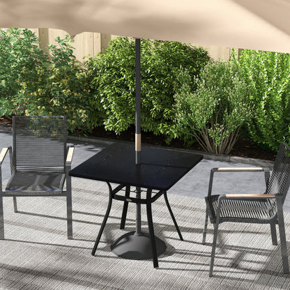 Rectangle Patio Dining Table for 4 People with Steel Legs, Metal Tabletop for Garden, Backyard, Lawn, Balcony, Black at Gallery Canada