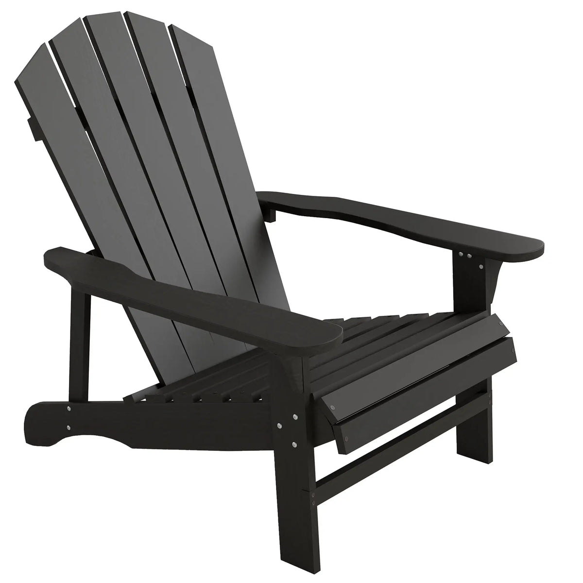 Wood Adirondack Chair, Outdoor Patio Chair, Slatted Design, Black Patio Chairs at Gallery Canada