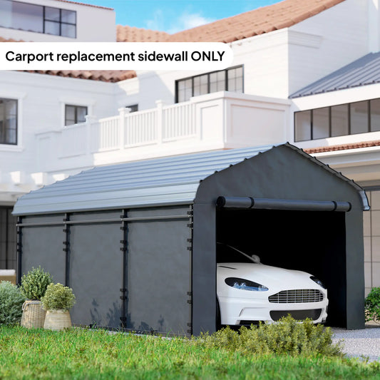 Replacement Canopy Cover Sidewalls, 12' x 20', UPF50+ Waterproof, Dark Grey Car Shelters Dark Grey at Gallery Canada