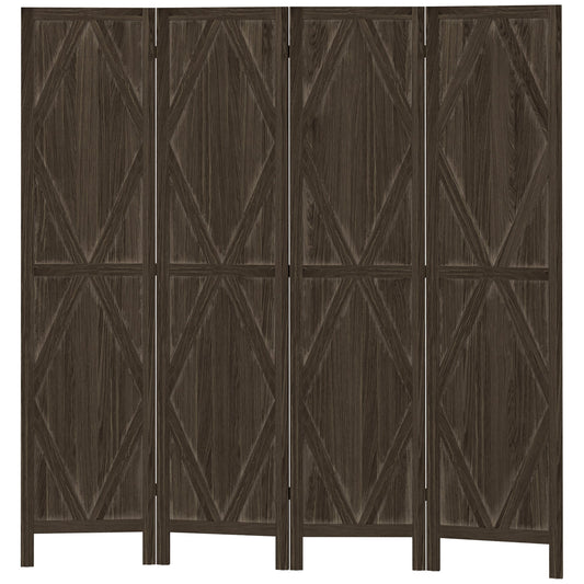 5.6 Ft. Tall 4-Panel Room Divider, Diamond Pattern Freestanding Folding Privacy Screen Panels, Partition Wall Divider for Indoor Bedroom Office - Gallery Canada