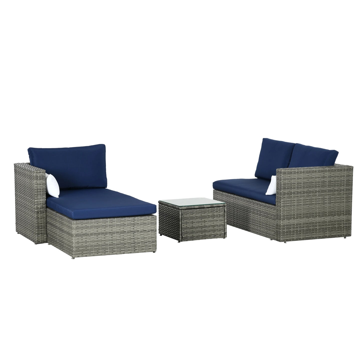 3pcs Modern Rattan Sofa Set, Wicker Patio Furniture, Coffee Table Patio Furniture Sets at Gallery Canada