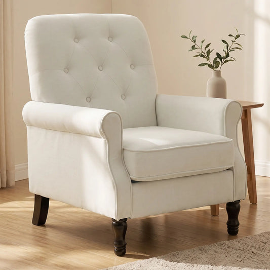 Accent Chair, Mid-Century Modern Armchair, Cream White Single Sofas Cream White, Black at Gallery Canada
