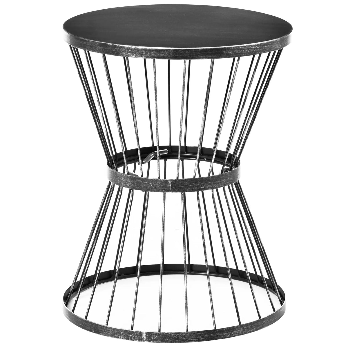 Steel Patio Side Table Hourglass Garden End Table, Black Patio Side Tables at Gallery Canada