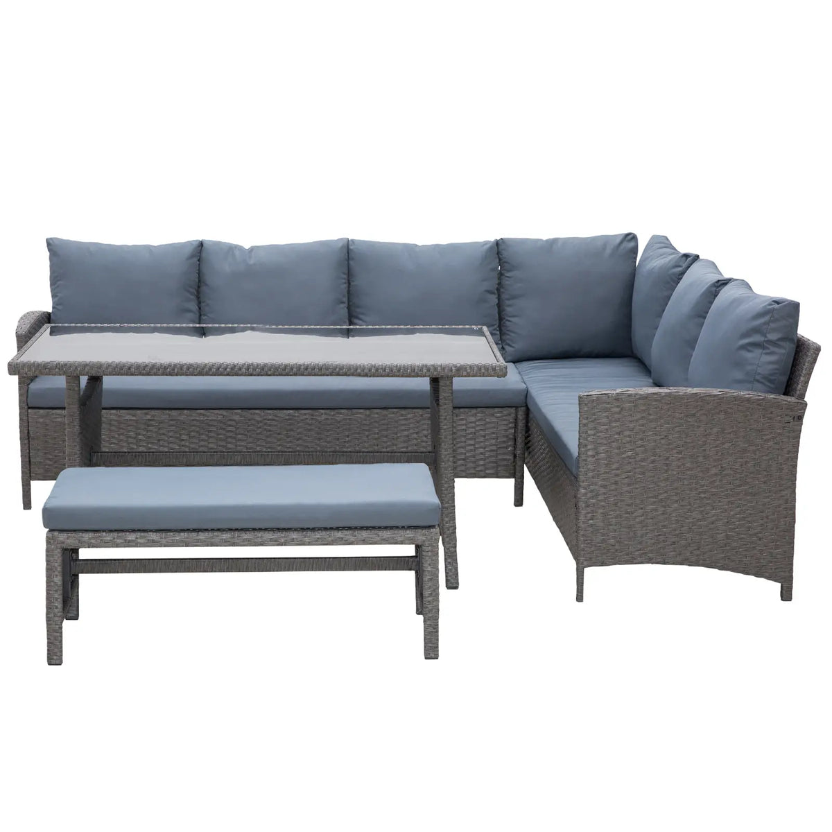 4-Piece Rattan Wicker Patio Dining Set, Brown Patio Furniture Sets at Gallery Canada