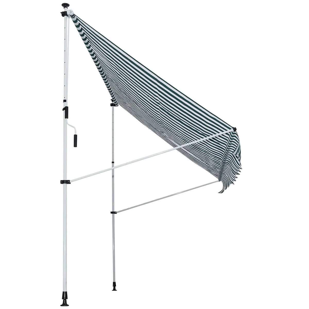 10x5ft Manual Retractable Awning, Patio Sun Shade, Water Resistant, Green Door Awnings at Gallery Canada