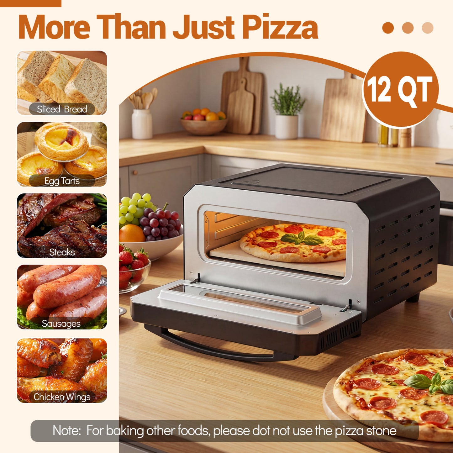Indoor Electric Pizza Oven Countertop Pizza Oven for 12 Inch Pizzas, Black Toaster Ovens at Gallery Canada