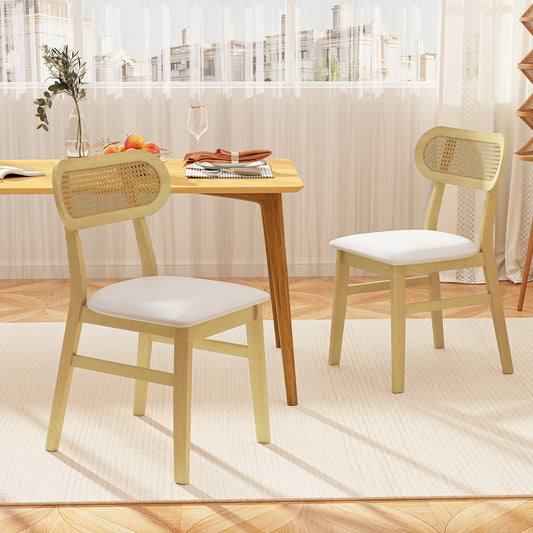 Mid Century Wood Dining Chairs, Set Of 2, White Dining Chairs White at Gallery Canada