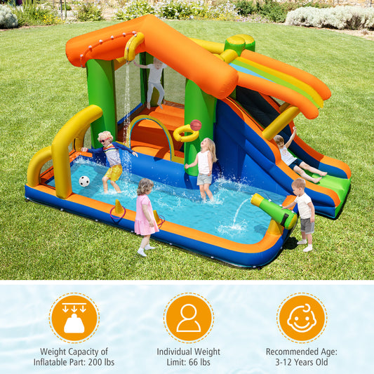 Inflatable Bounce House Water Park With Slide, 480W Blower Inflatable Water Slides Options at Gallery Canada