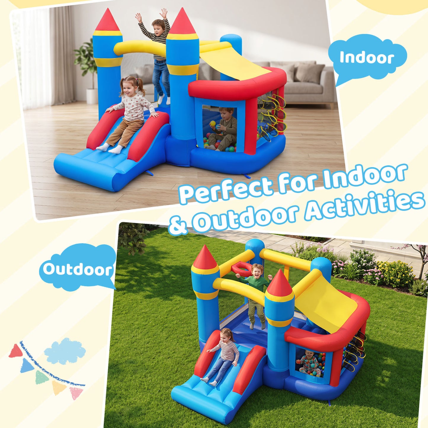 Inflatable Bounce House With Slide, Ball Pit & Games, Blower Bounce House at Gallery Canada