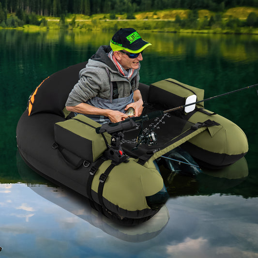 Inflatable Float Tube, Adjustable Fishing Rod Holder, Fish Hook Stator, Green Water Sports Green at Gallery Canada