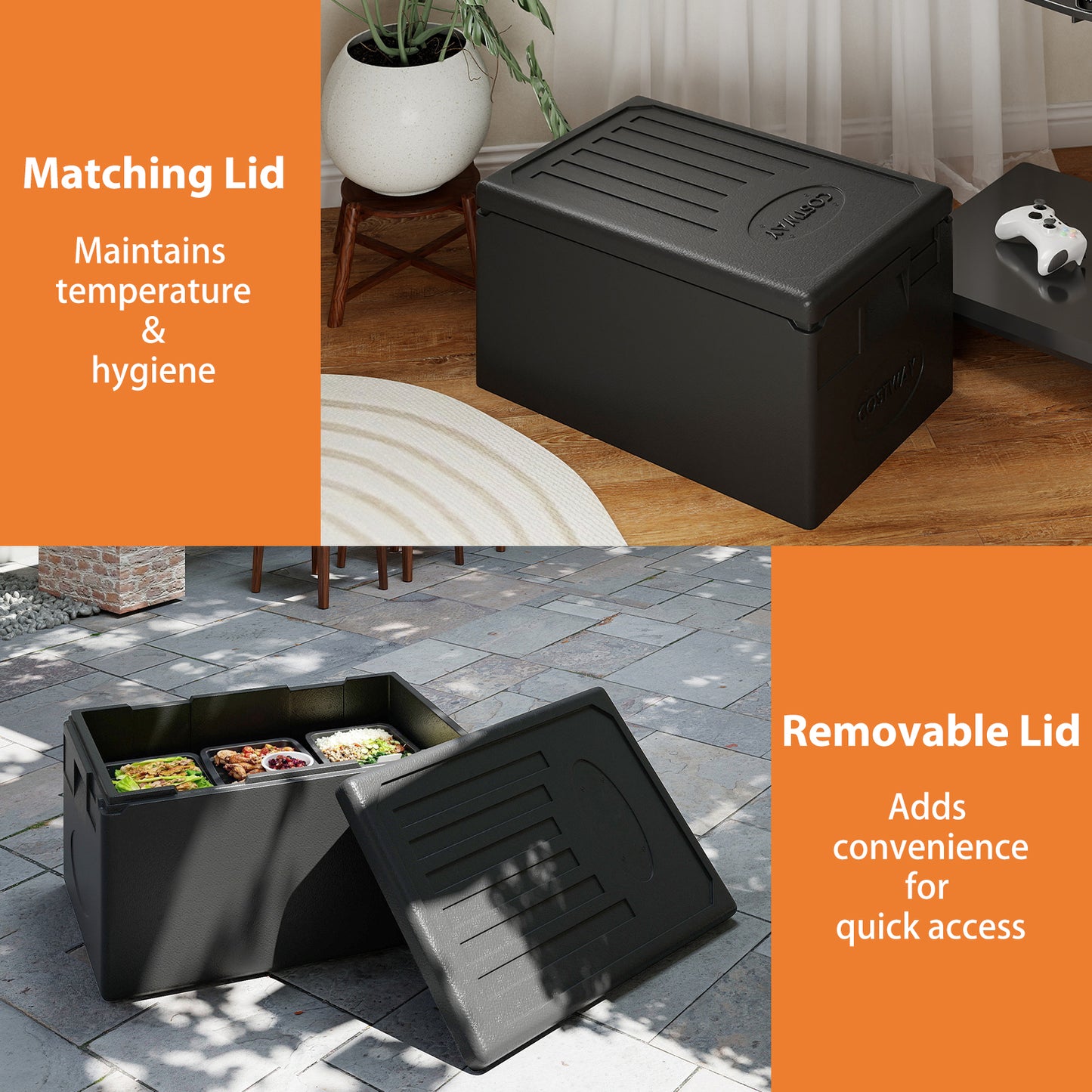 Insulated Food Pan Carrier 49 Qt Top Load Stackable Hot Box with Built-in Handles Kitchen Appliances at Gallery Canada