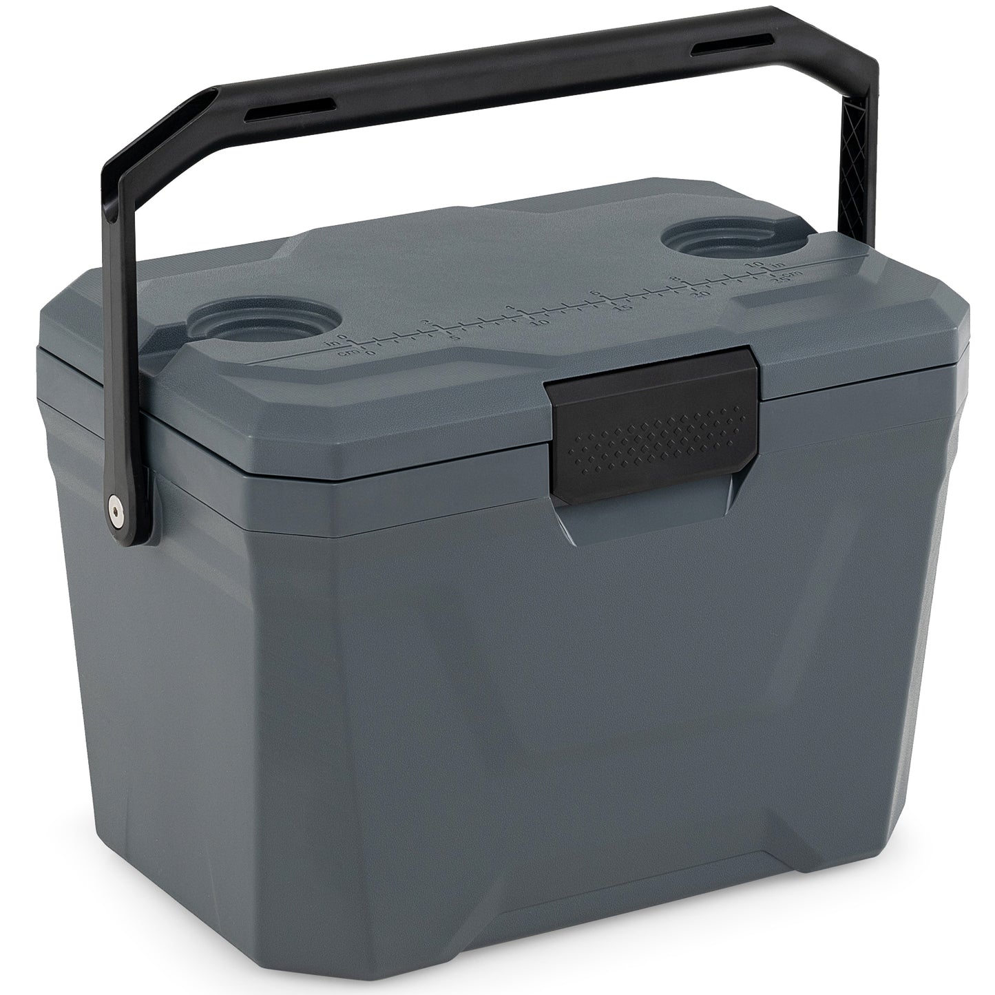 Insulated Portable Cooler, Hard Shell Ice Chest, 2 Cup Holders, Gray Coolers Gray at Gallery Canada