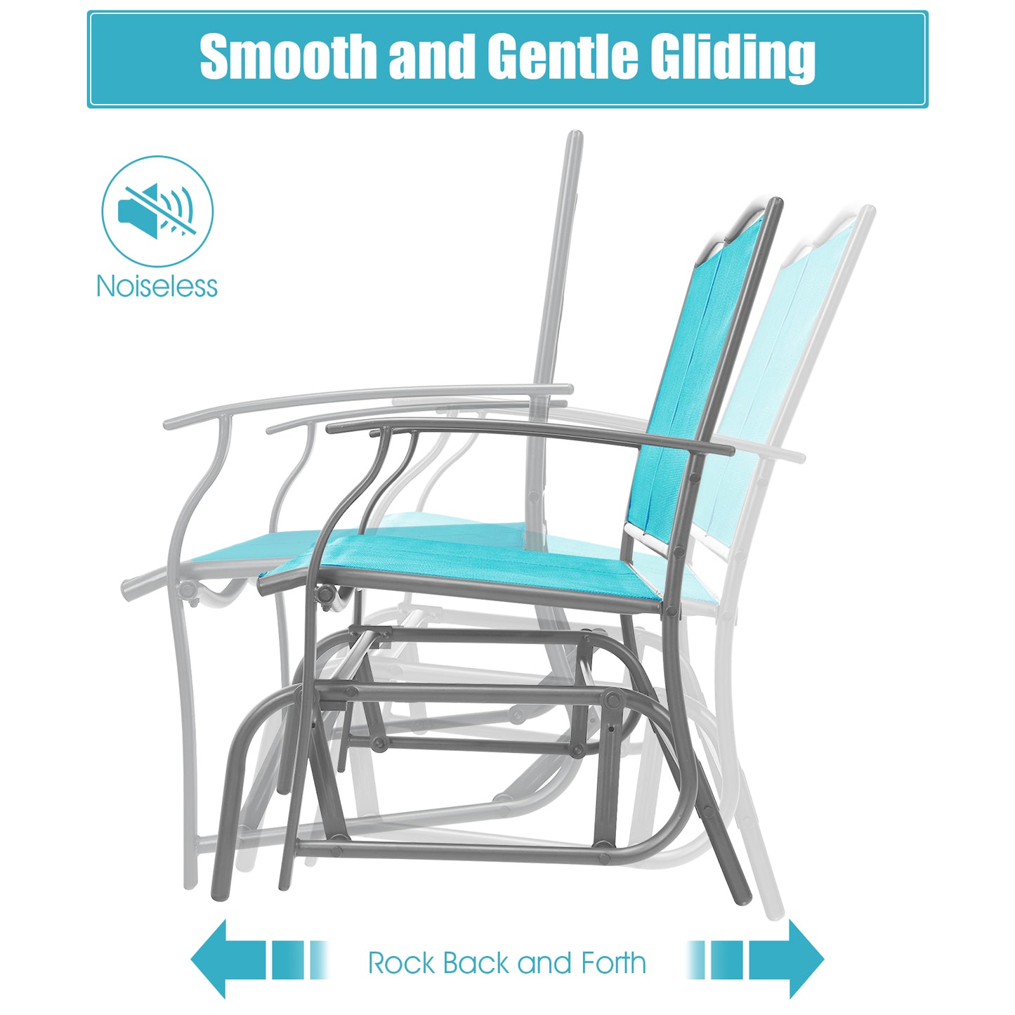 Iron Patio Rocking Chair, Turquoise Patio Rocking Chairs & Gliders at Gallery Canada