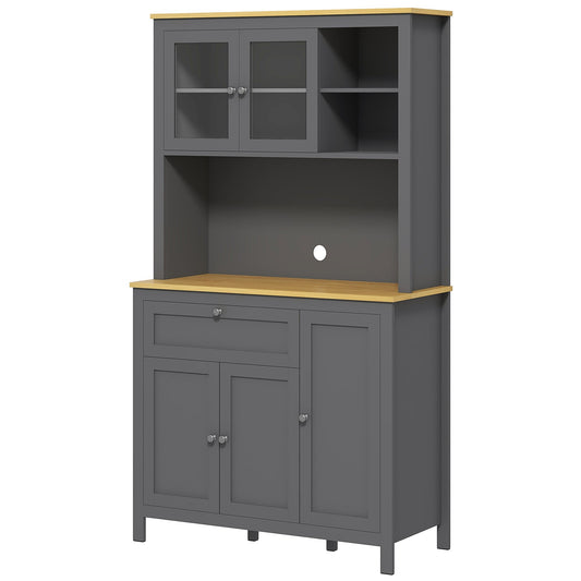 5-Door Kitchen Pantry Cabinet, Freestanding Storage Cabinet Cupboard with Adjustable Shelves, 71" - Gallery Canada