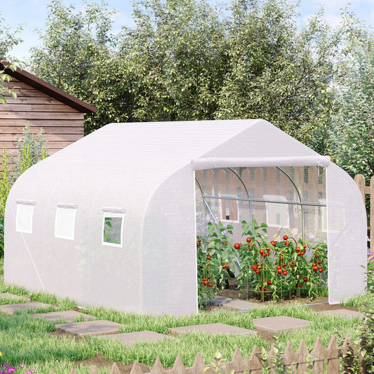 11.5'x9.8'x6.6' Portable Walk-In Greenhouse, White Tunnel Greenhouses White at Gallery Canada
