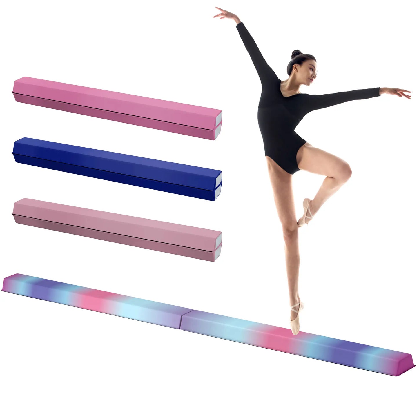 7.7ft Folding Balance Beam, Gymnastics Equipment, Anti-Slip, Multicolour Gymnastics Mats at Gallery Canada