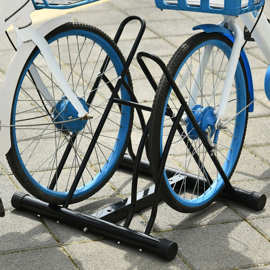 2 Bike Rack Floor Stand, Indoor Outdoor Bike Storage Holder Bike Parking Stands Black at Gallery Canada