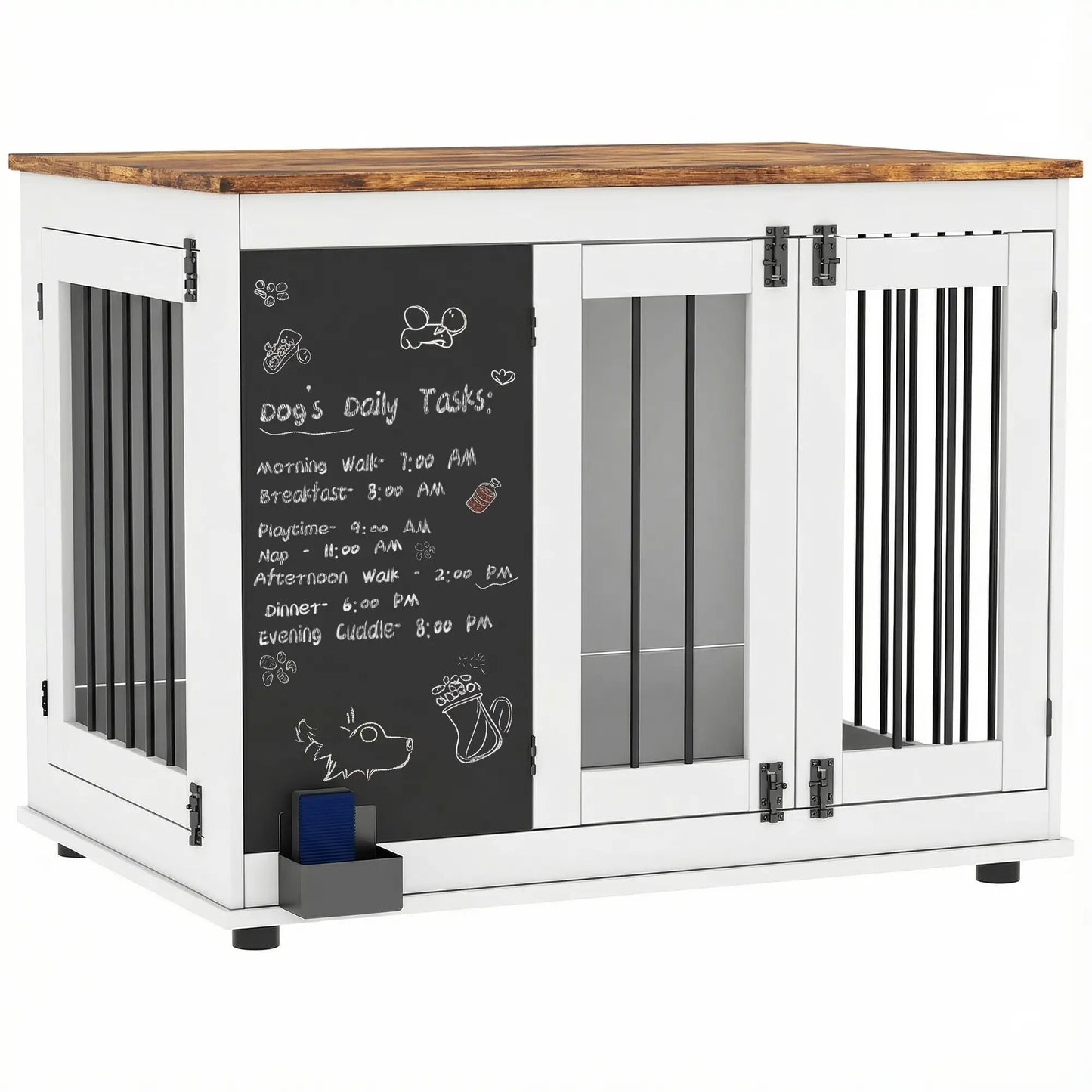 39" Dog Crate Furniture, Side End Table, Large Dogs, Blackboard, 3 Doors, White Houses, Kennels & Pens at Gallery Canada