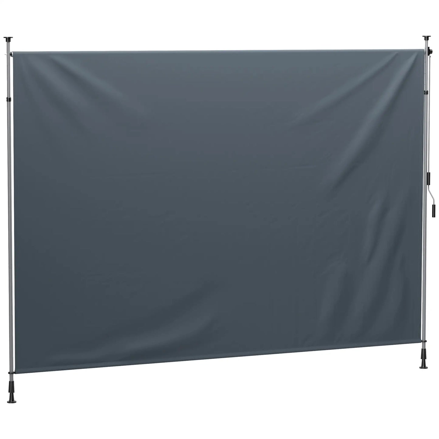 11.5' x 10' Manual Retractable Patio Awning, UPF30+ Water-Resistant, Dark Grey Patio Awnings at Gallery Canada