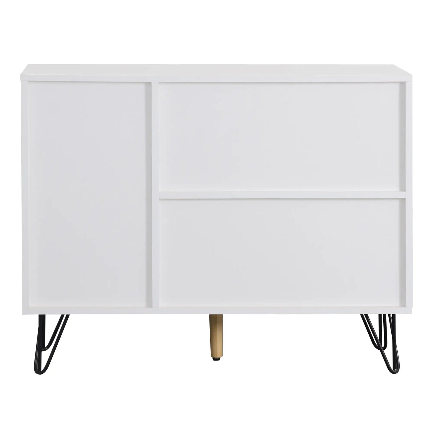 Storage Cabinet with Drawer, Adjustable Shelves, 35.5" L x 11.5" W x 28.5" H, White+Wood Storage Cabinets at Gallery Canada