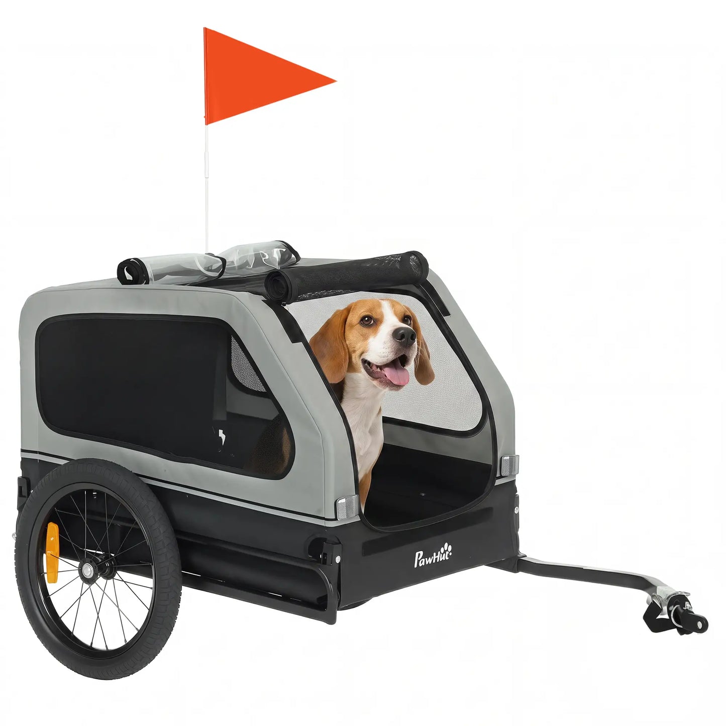 Dog Bike Trailer, 44 lbs, Universal Coupler, Flip-Down Ramp, Grey Dog Bike Trailers & Strollers at Gallery Canada
