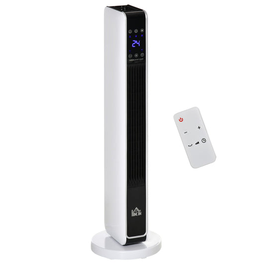 Compatible for HOMCOM Ceramic Tower Heater, Oscillating Space Heater with Remote Control, Timer, Tip-Over &; Overheat Protect, 750W/1500W HOMCOM 820-249V81 - Gallery Canada