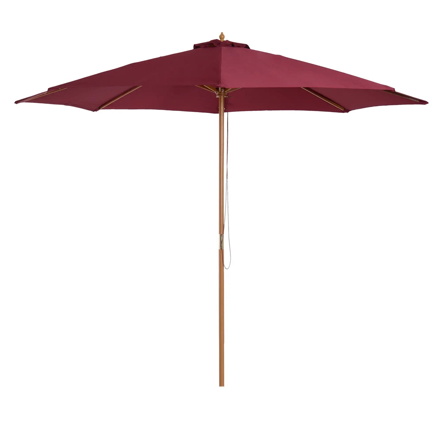 10' x 8' Bamboo Round Patio Umbrella, Wine Red Sun Umbrellas at Gallery Canada