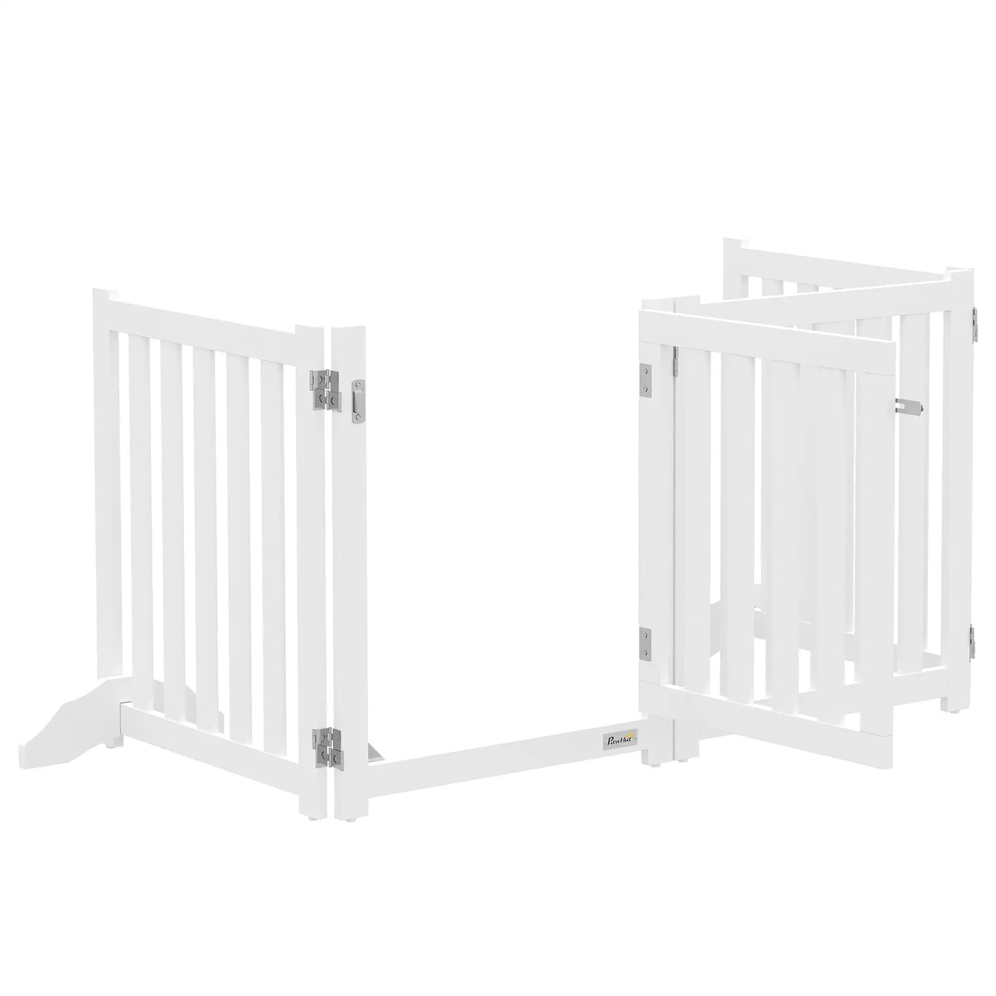 23.5"H Foldable Dog Gate with Door, 4 Panels, White Houses, Kennels & Pens at Gallery Canada