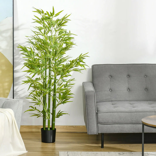 5FT Artificial Bamboo Tree, Faux Plant in Nursery Pot, Indoor Decor Artificial Trees Green at Gallery Canada