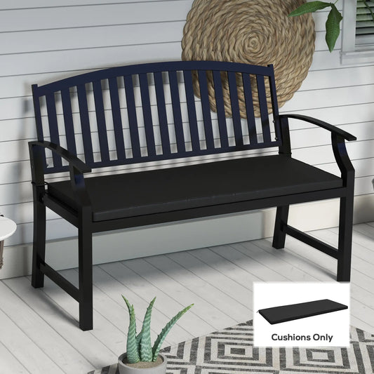 2-Seater Patio Bench Cushion, Outdoor Swing Replacement Pad, Black Patio Chair Cushions Black at Gallery Canada