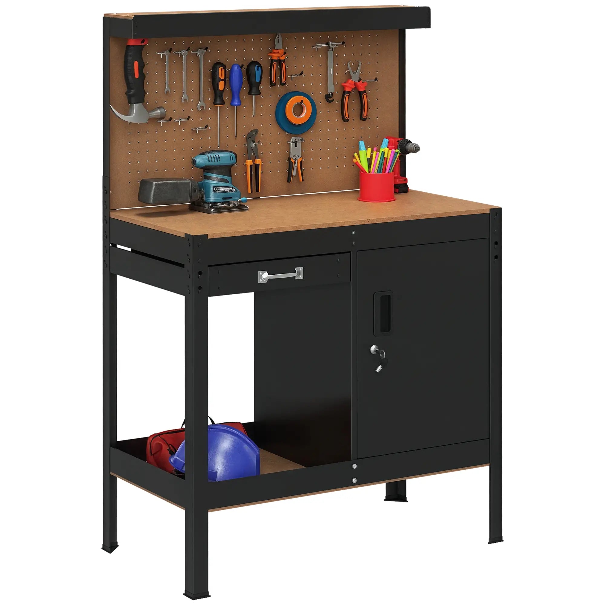 Multipurpose Garage Workbench, Storage Drawer, Peg Board, Lockable Cabinet Office Desks & Work Stations at Gallery Canada