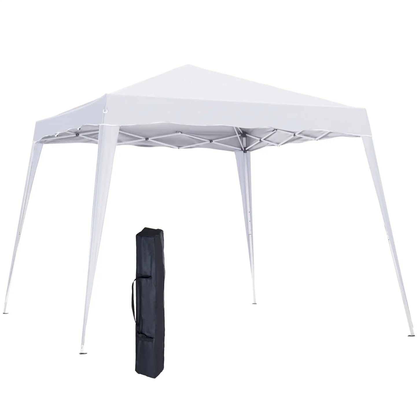 8' x 8' Pop Up Canopy, Outdoor Foldable Tent, Portable with Bag, White Pop Up Canopies at Gallery Canada