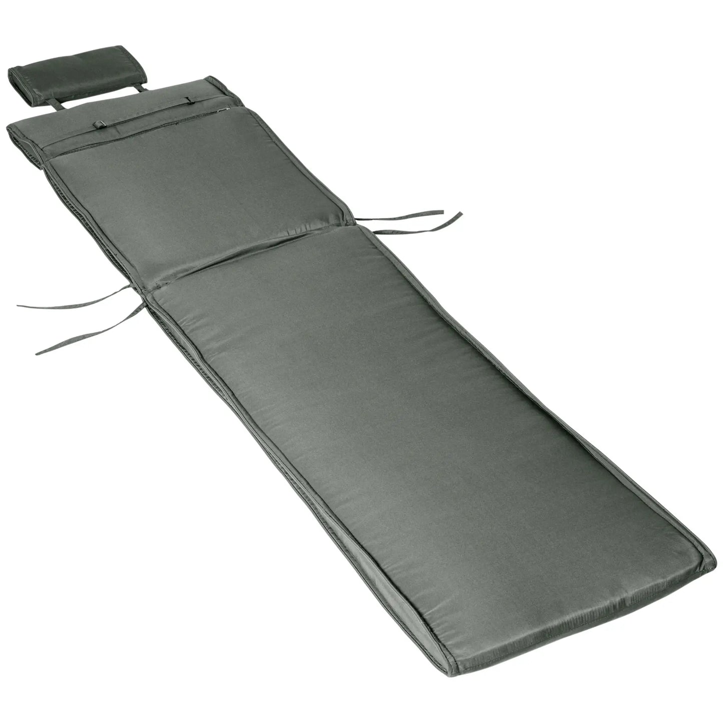 Garden Lounger Chair Cushion, Deep Seat Patio, Thick Padded, Headrest, Removable Cover, Grey Patio Chair Cushions at Gallery Canada