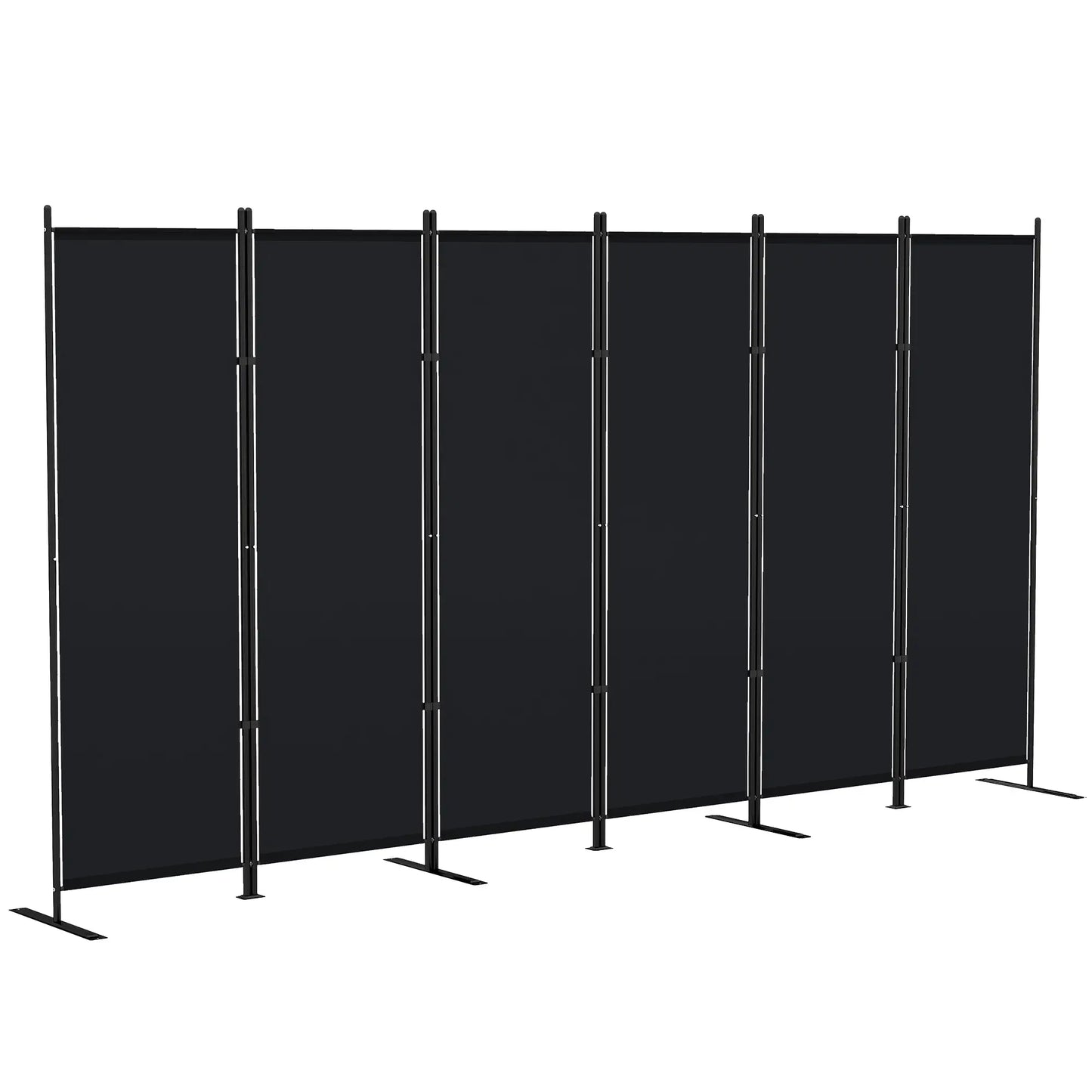 6 Ft 6 Panel Folding Room Divider, Portable Privacy Screen, Black Room Dividers at Gallery Canada