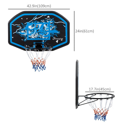 Wall Mounted Basketball Hoop, 43" x 28" Backboard, Mini Basketball Hoop, Over the Door Basketball Hoop with for Kids and Adults, Outdoors and Indoors Use at Gallery Canada