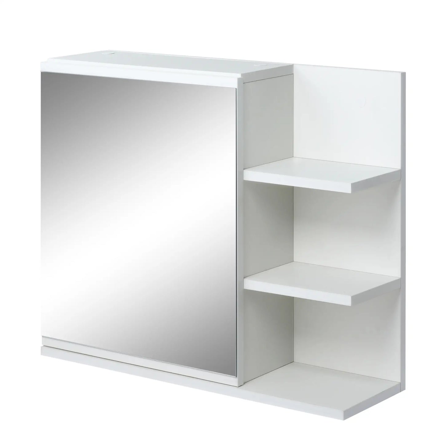 Wall Mounted Bathroom Storage Cabinet with Mirror, 3 Shelves, 2-Tier Cupboard