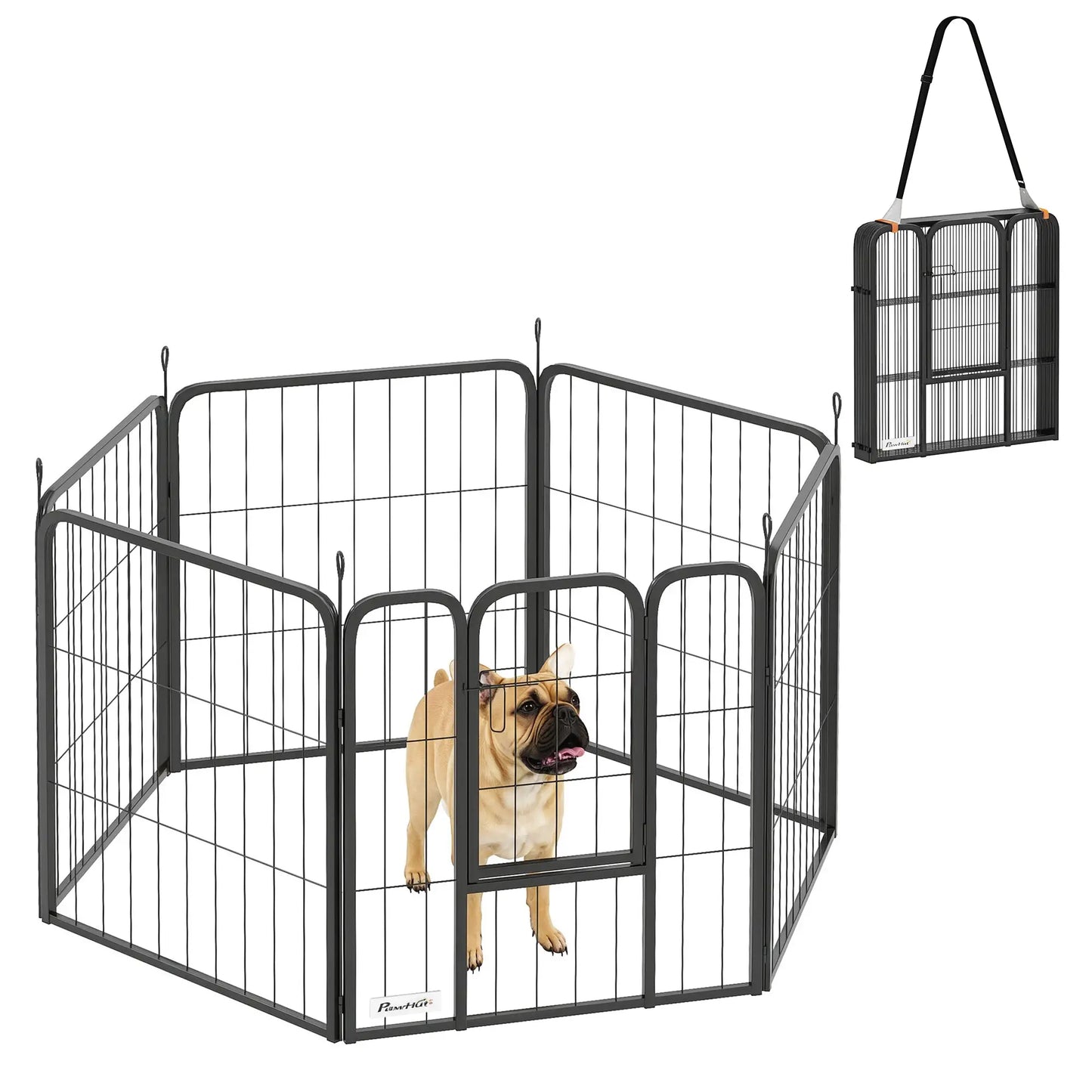 6 Panels Heavy Duty Dog Playpen, 24" Height, Portable Foldable Houses, Kennels & Pens at Gallery Canada