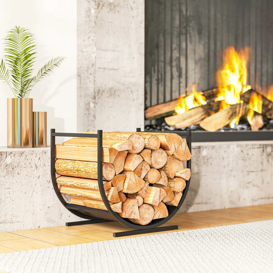 Firewood Rack, 17 Inch Heavy Duty Log Holder, Indoor Outdoor Storage Firewood Racks Black at Gallery Canada