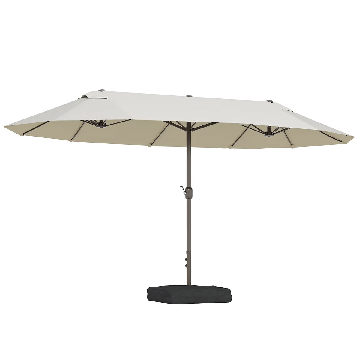 15' Outdoor Patio Umbrella, Twin Canopy Sunshade, Steel Table, Cream Sun Umbrellas at Gallery Canada