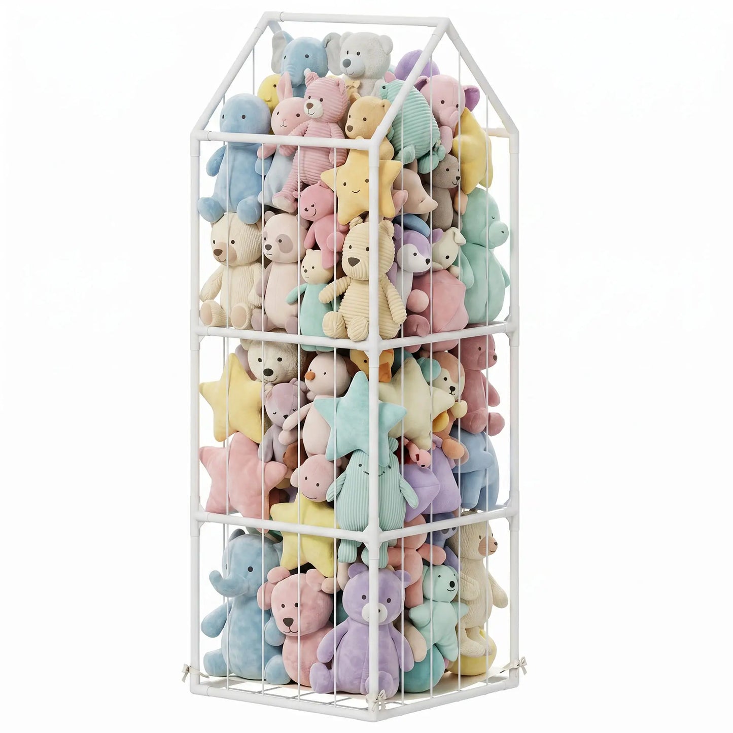 Stuffed Animal Storage Organizer, Waterproof Bottom, 47x47x132cm, no color