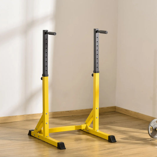 Dip Station, Parallel Bar, 10 Adjustable Height, Home Gym, Yellow Power Towers Black and Yellow at Gallery Canada