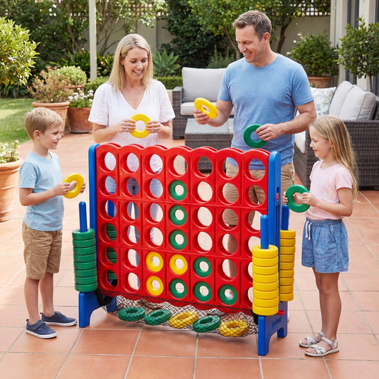 Jumbo 4 In A Row Game Set, 42 Chess Pieces, Red Lawn Games Red at Gallery Canada