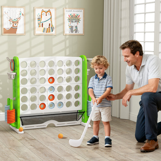 Jumbo 4-To-Score Game With Ring-Toss And Basketball Hoop, Green