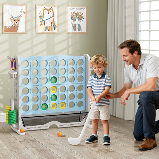 Jumbo 4-To-Score Game, Ring-Toss And Basketball Hoop, Light Blue Lawn Games Light Blue at Gallery Canada