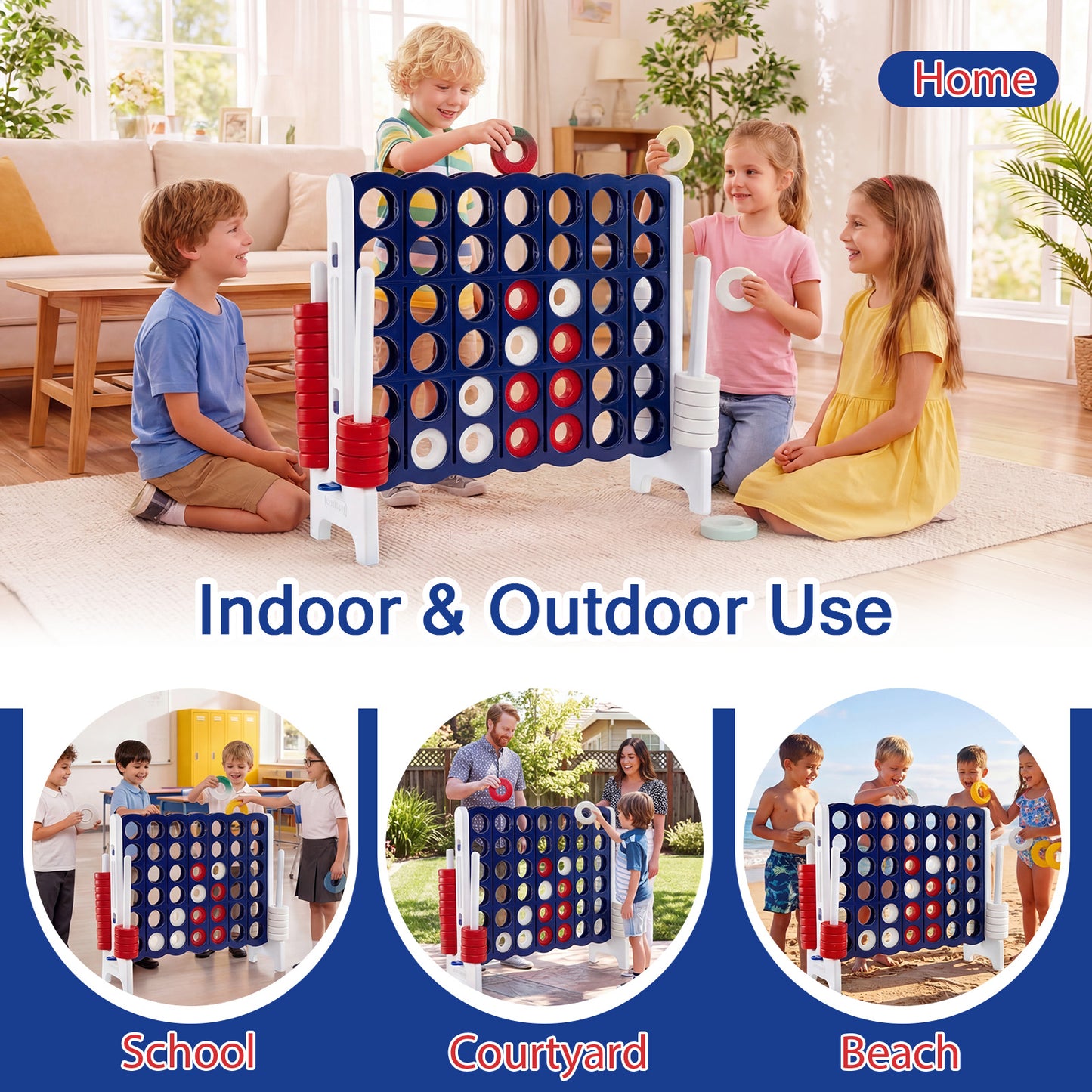 Jumbo 4-To-Score Game Set, 3.5FT Tall By 4FT Wide, White Lawn Games at Gallery Canada