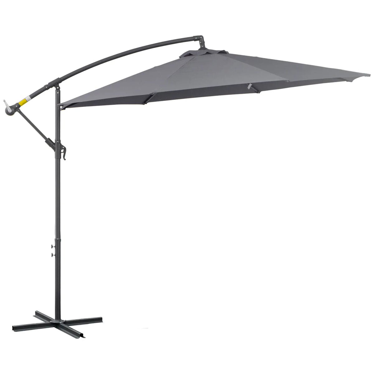 10ft Offset Patio Umbrella with Base, Crank, Grey Cantilever Umbrellas at Gallery Canada