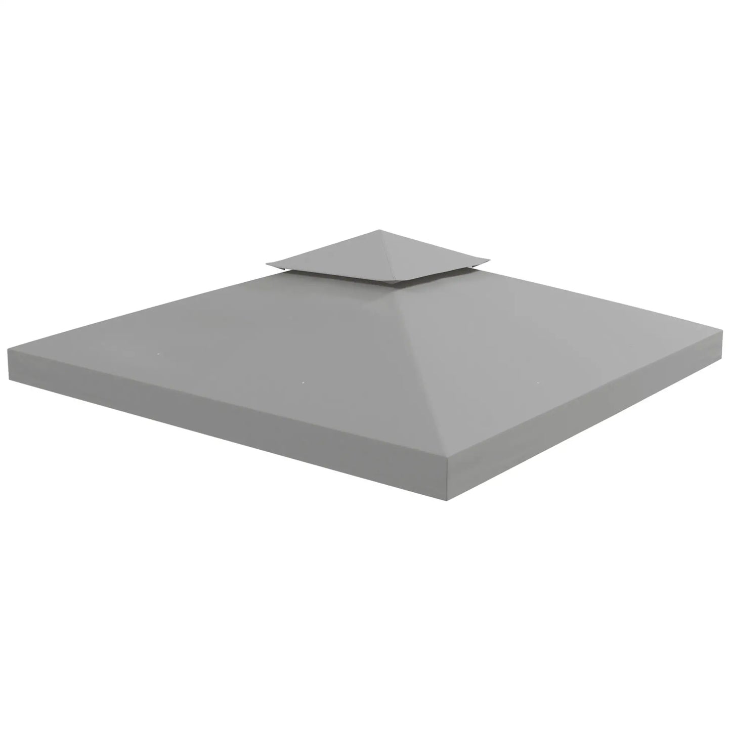 9.8' x 9.8' Square 2-Tier Gazebo Canopy Cover, Light Grey Gazebo Canopy Replacement at Gallery Canada